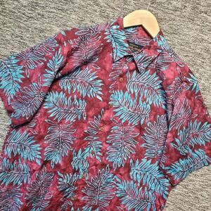 Pete‎ Huntington Bali Handcrafted 100% Cotton Batik Hawaiian Camp Shirt Mens L